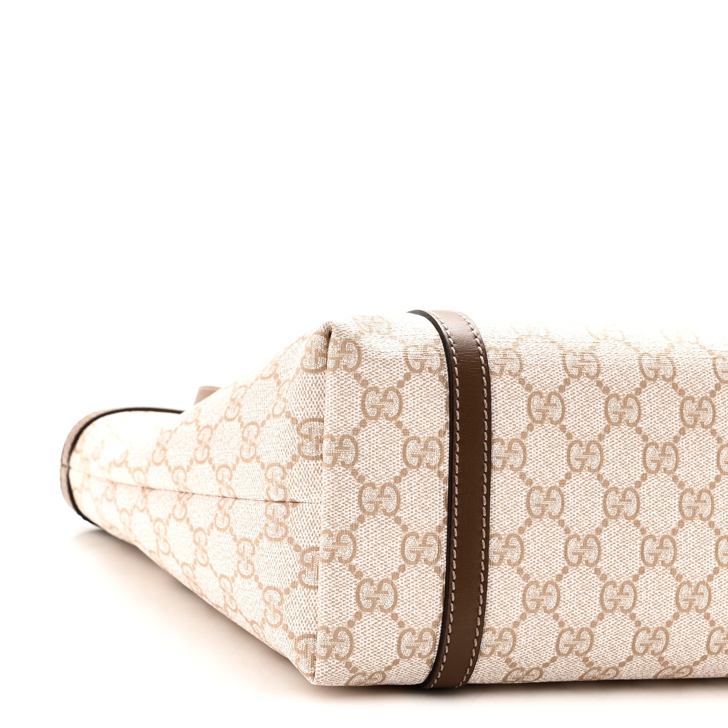 GG Supreme Monogram Calfskin Small Nice Tote New Mystic White Beige Brown