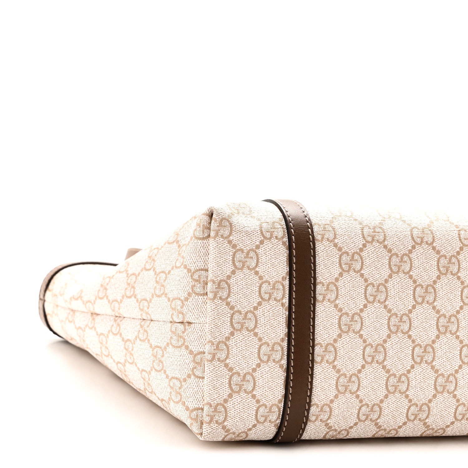 Gucci GG Supreme Monogram Calfskin Small Nice Tote New Mystic White Beige Brown 9 of 10