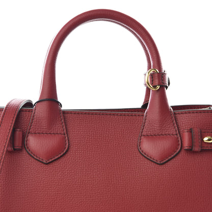 Burberry Grainy Calfskin House Check Small Banner Tote Red 8 of 8