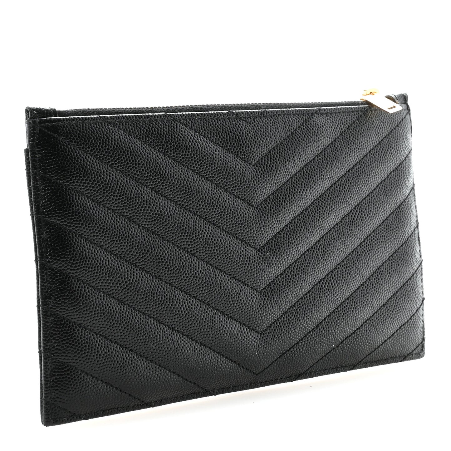 Grain De Poudre Chevron Monogram Bill Pouch Black