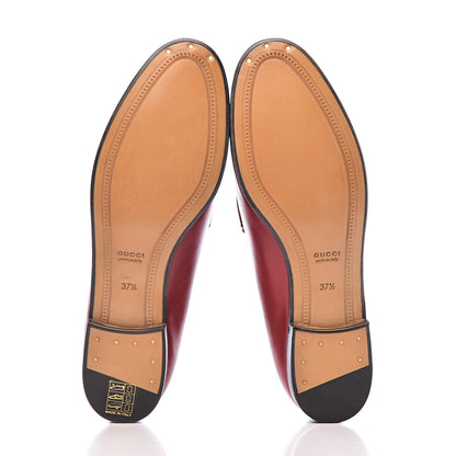 Gucci Calfskin Womens Jordaan Loafers 37.5 Hibiscus Red 5 of 13