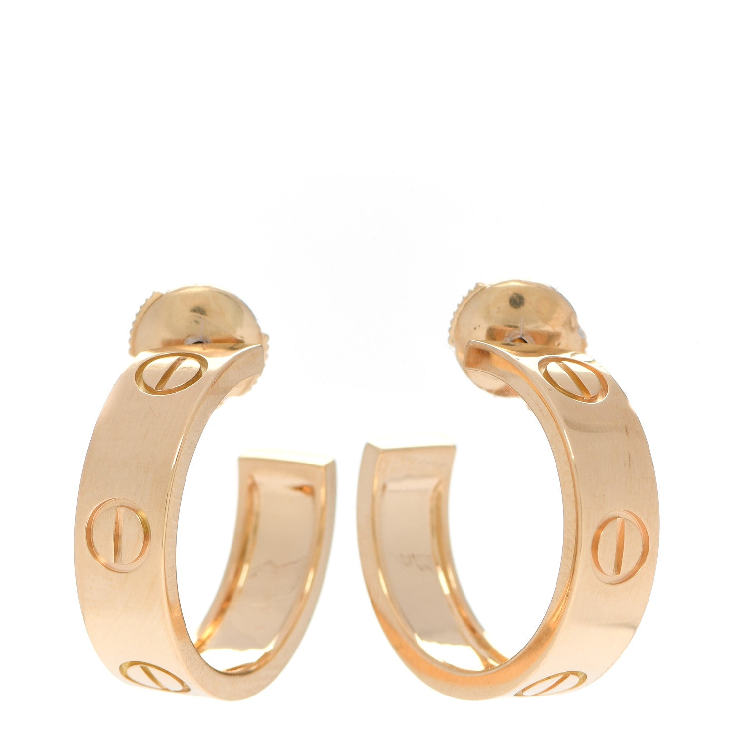Cartier 18K Yellow Gold 5.5mm LOVE Hoop Earrings 1 of 5