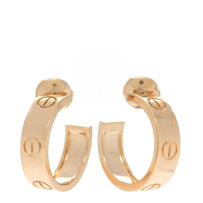 Cartier 18K Yellow Gold 5.5mm LOVE Hoop Earrings 1 of 5