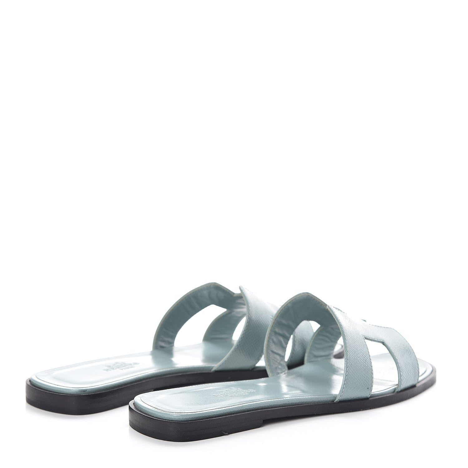 Hermes Patent Epsom Oran Sandals 37 Bleu Ciel 4 of 8
