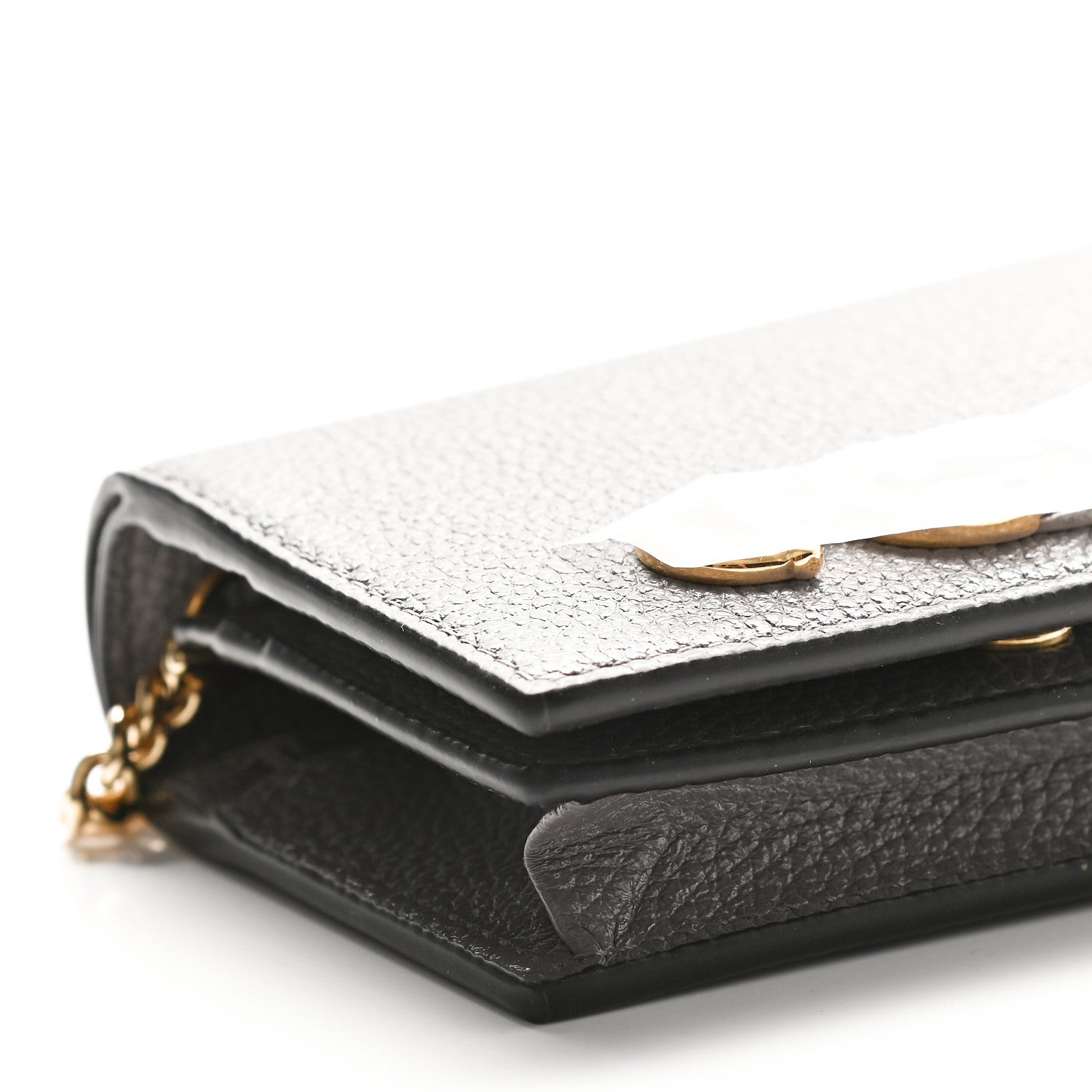 Gucci Grainy Calfskin Zumi Chain Card Case Wallet Dusty Grey 7 of 8