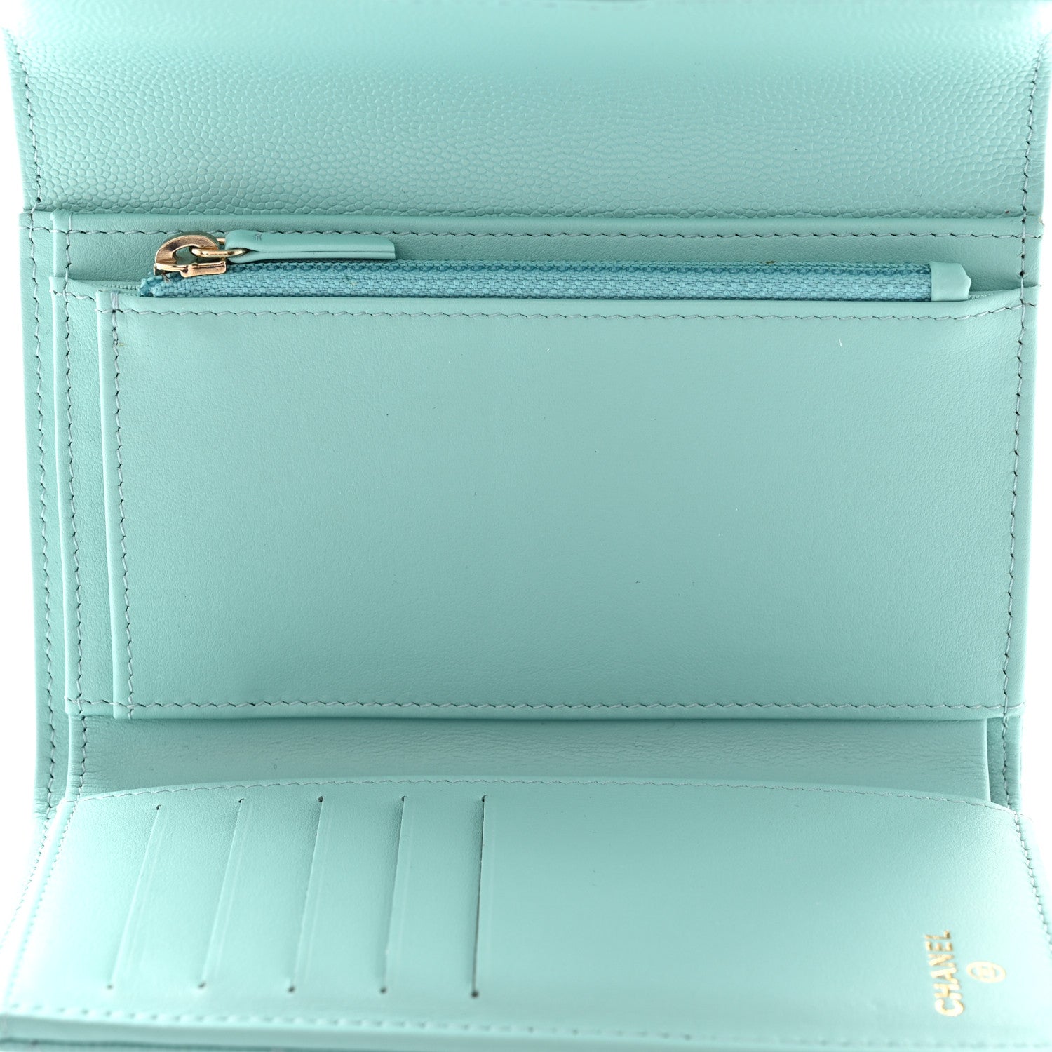 Chanel Caviar Quilted Medium Flap Wallet Light Blue 5 of 10