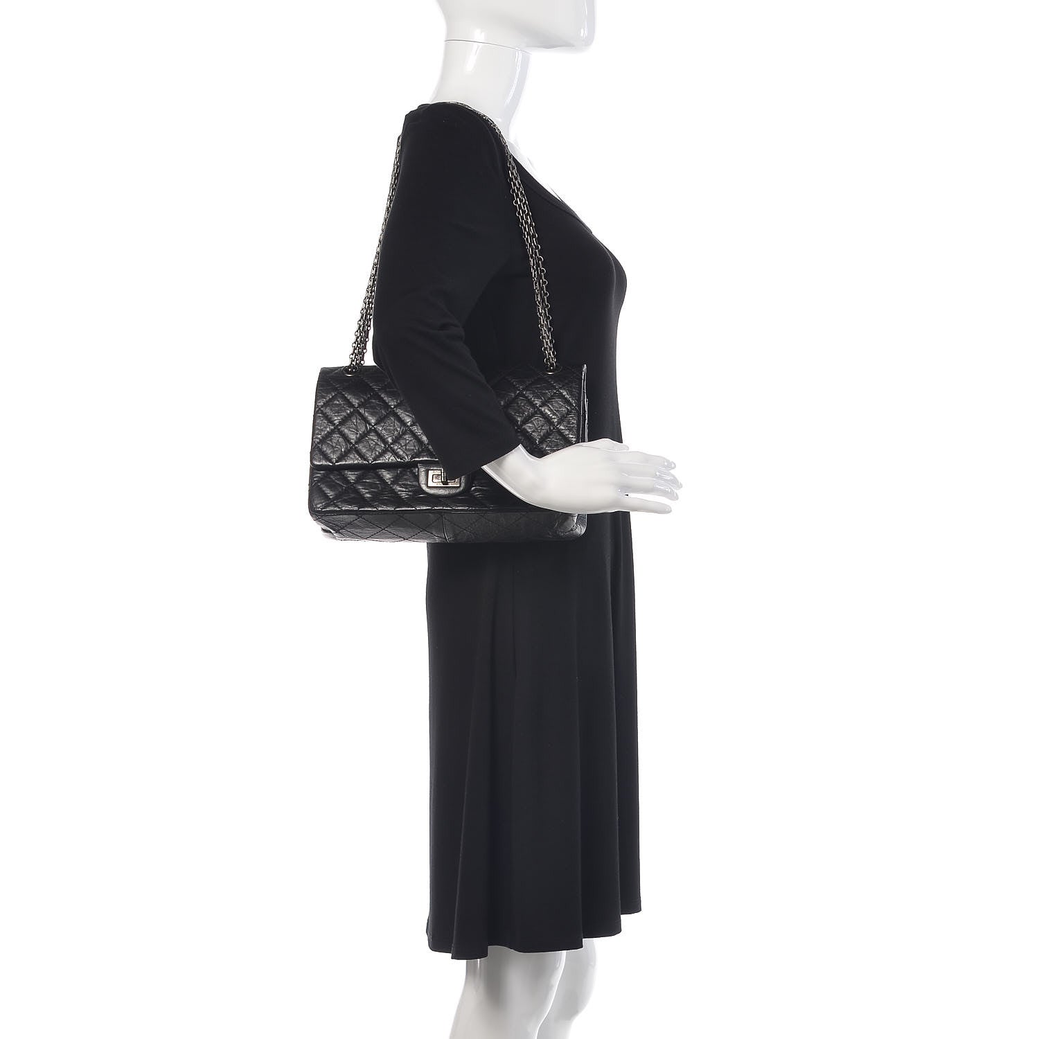 Chanel Aged Calfskin Quilted 2.55 Reissue 226 Flap Black 2 of 11