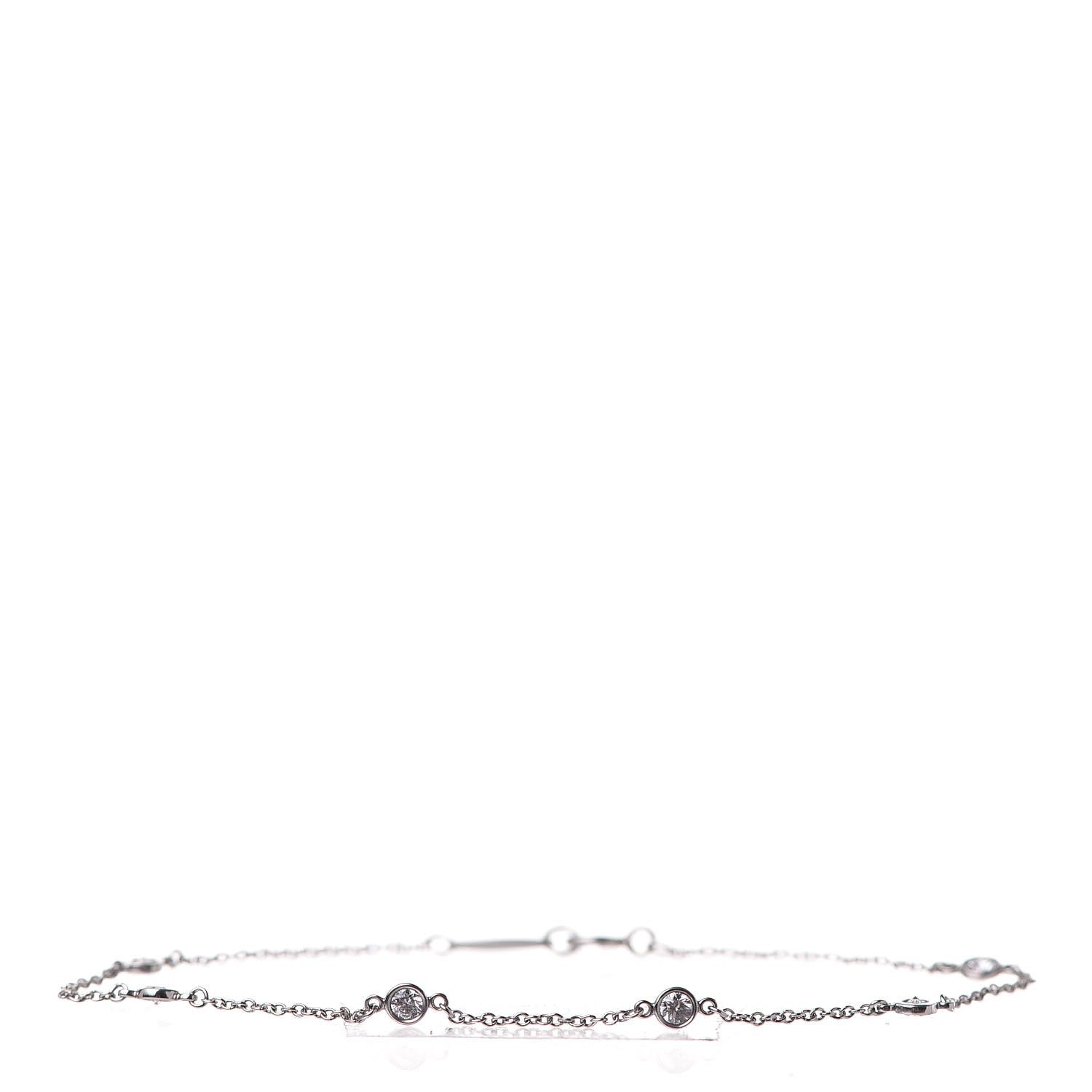 Tiffany Platinum Diamond .30ctw Elsa Peretti Diamonds by the Yard Station Bracelet 1 of 7