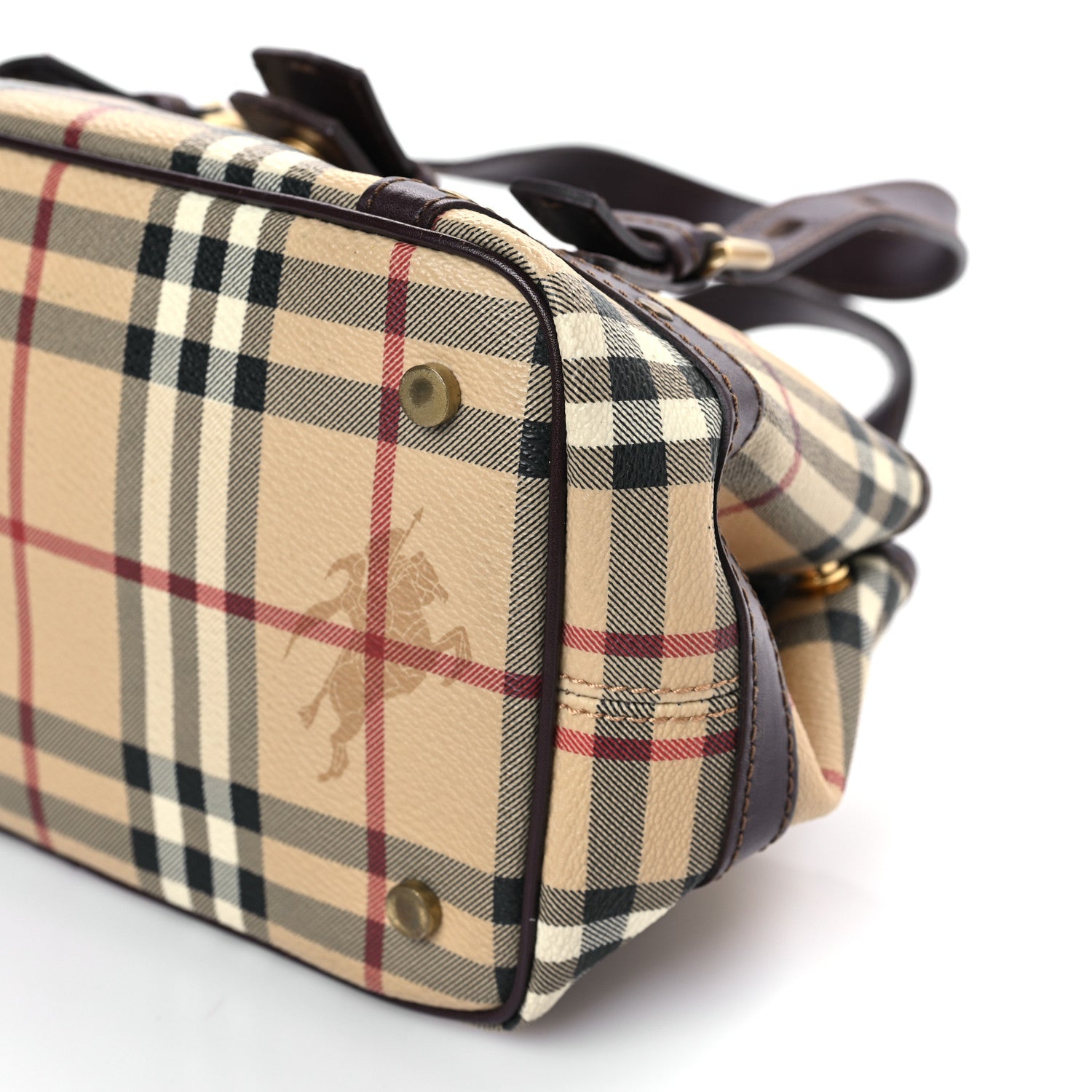 Burberry Haymarket Check Buckle Satchel Chocolate 8 of 8