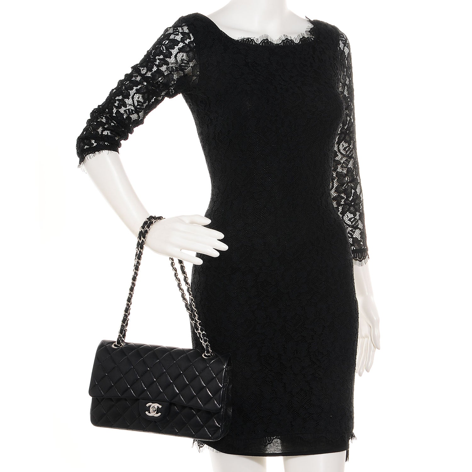 Chanel Lambskin Medium Double Flap Black 2 of 8