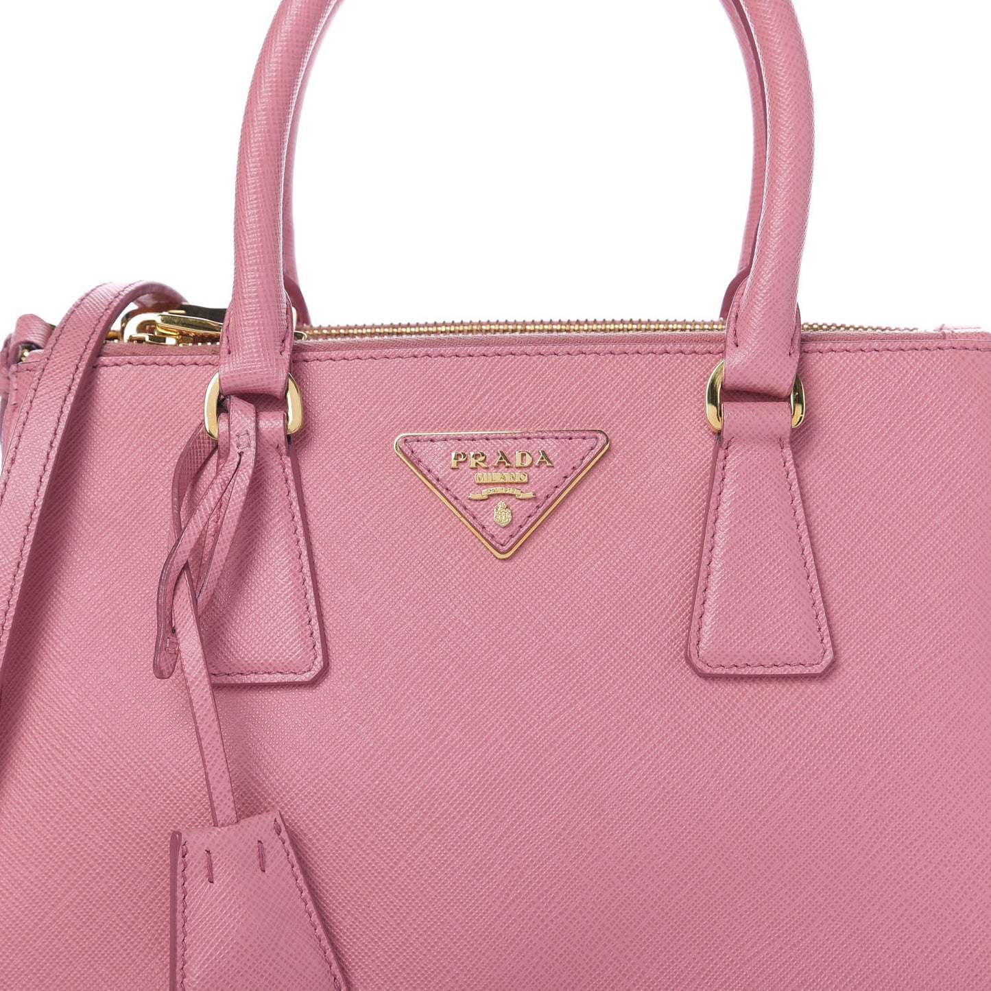 Saffiano Small Double Zip Galleria Tote Geranio