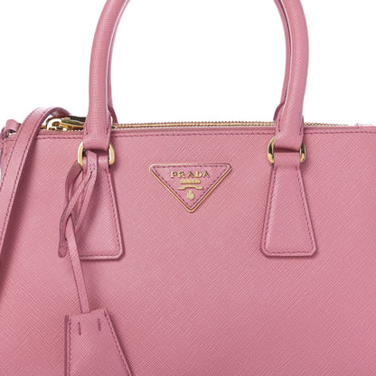 Prada Saffiano Small Double Zip Galleria Tote Geranio 10 of 10