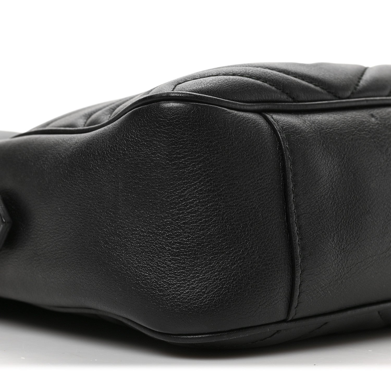 Gucci Calfskin Matelasse Medium GG Marmont Chain Shoulder Bag Black 8 of 9