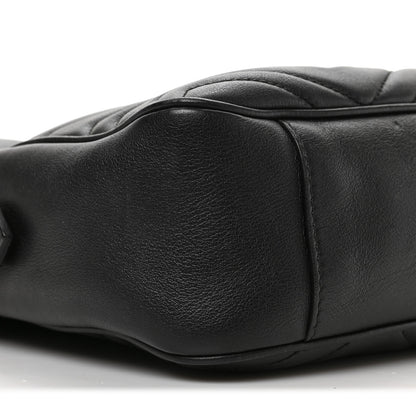 Gucci Calfskin Matelasse Medium GG Marmont Chain Shoulder Bag Black 8 of 9