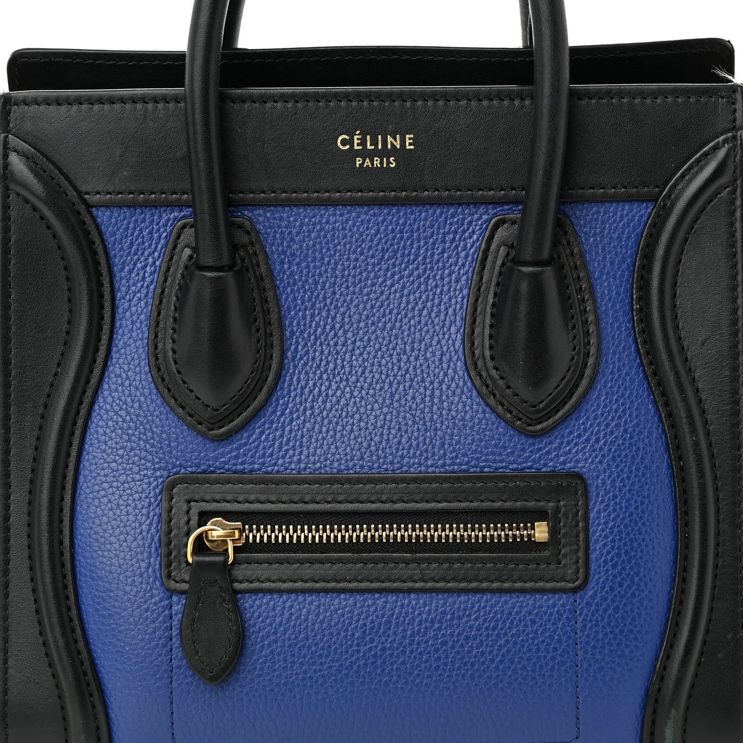 Celine Smooth Drummed Calfskin Nano Tri-Color Luggage Indigo 7 of 16