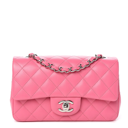 Chanel Lambskin Quilted Mini Rectangular Flap Pink 1 of 9