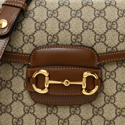 Gucci GG Supreme Monogram Horsebit 1955 Shoulder Bag Beige Brown Sugar 8 of 10