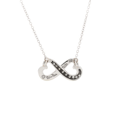 Tiffany 18K White Gold Diamond Paloma Picasso Double Loving Heart Necklace 4 of 6