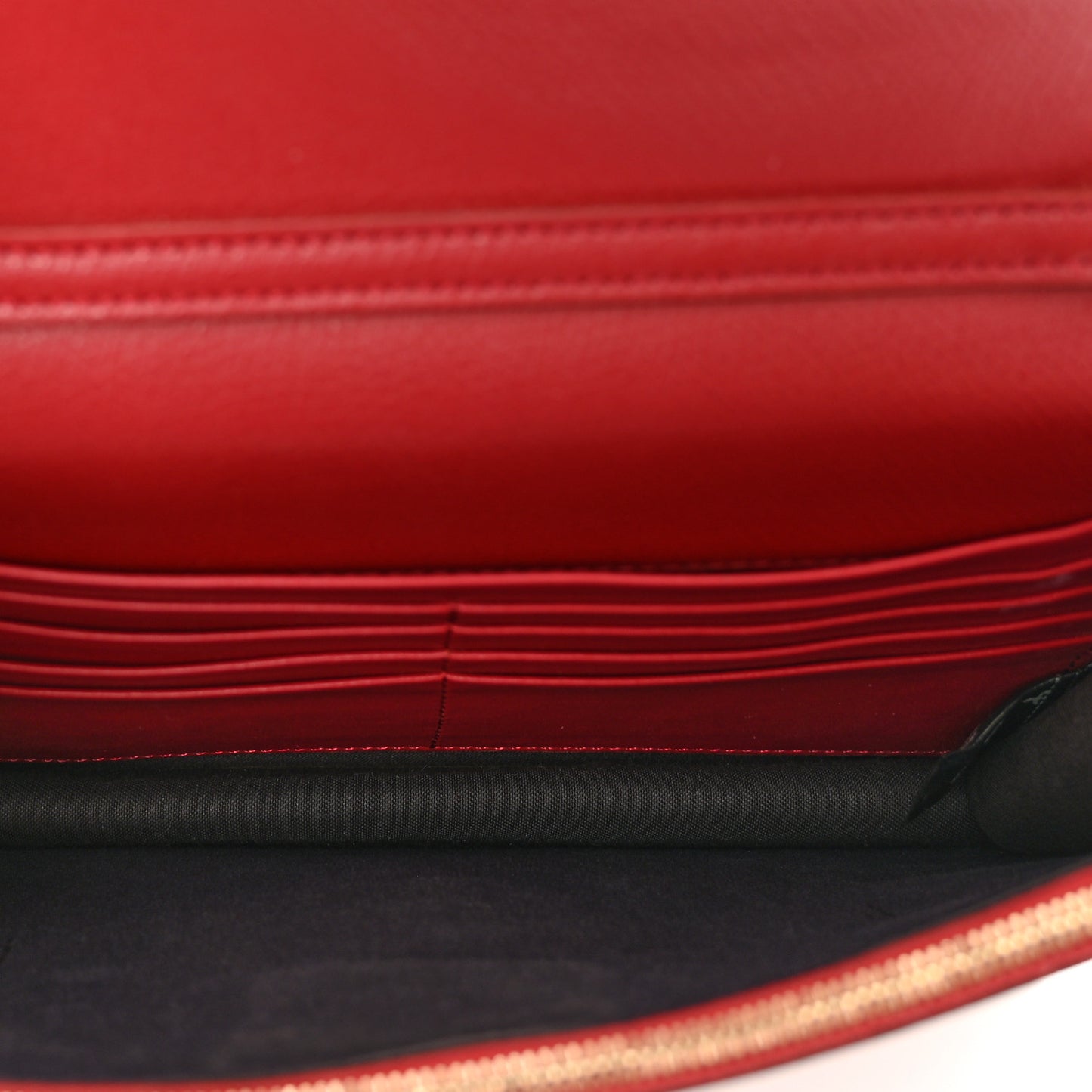 Vitello Cruise F is Fendi FF 1974 Embossed Medium Envelope Wallet On Chain Fragola Maya Black