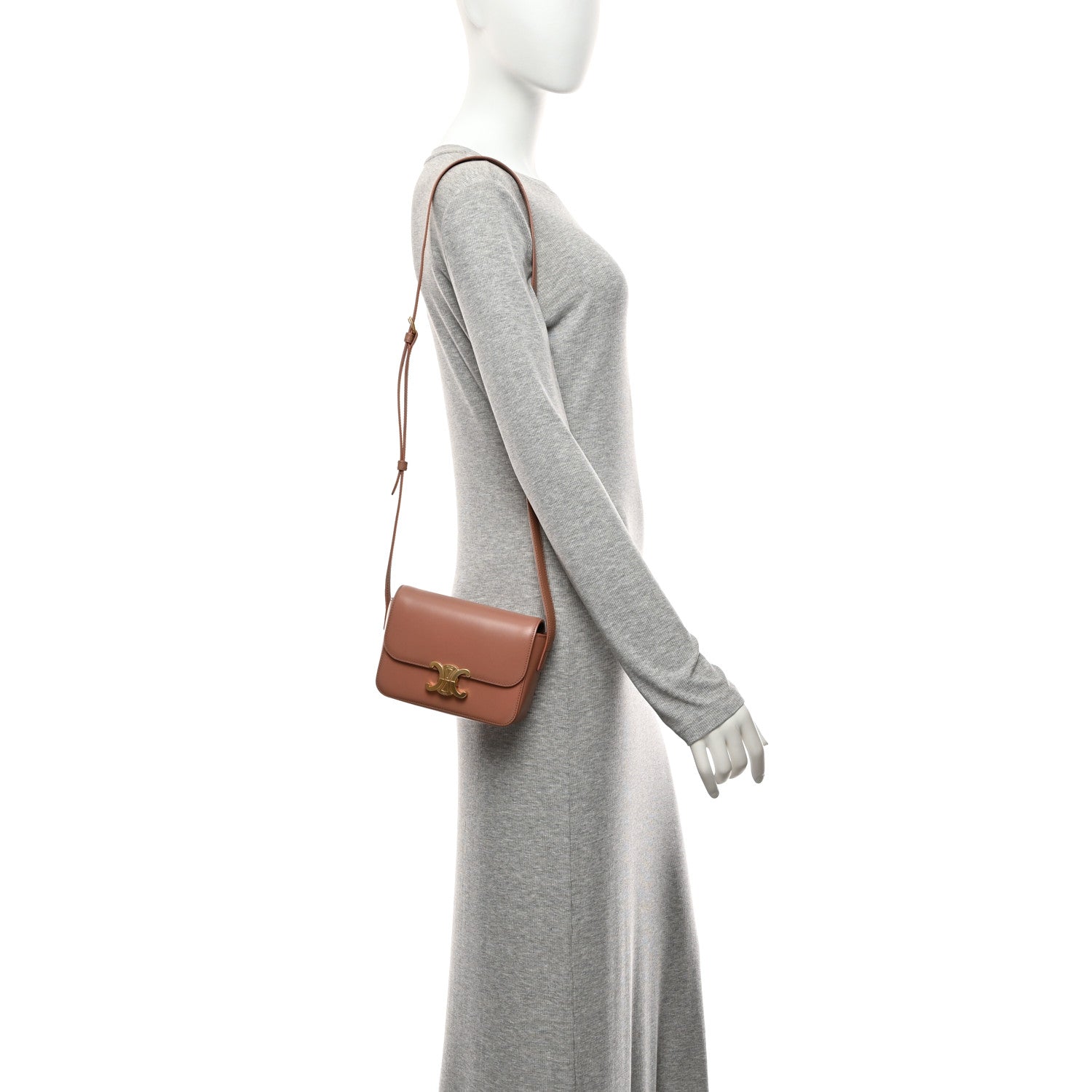 Celine Shiny Calfskin Teen Triomphe Pink 2 of 11