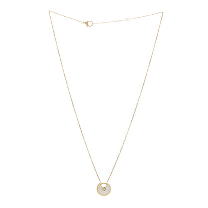 Cartier 18K Yellow Gold Diamond Mother of Pearl XS Amulette de Cartier Pendant Necklace 3 of 5