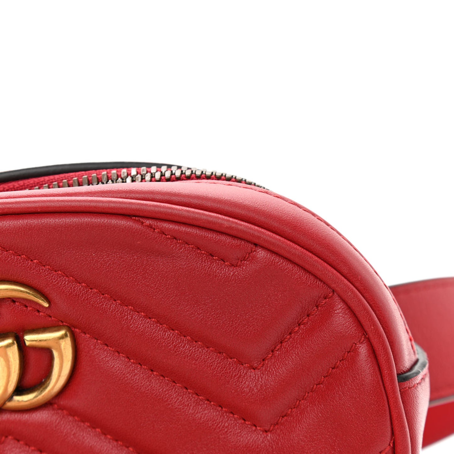 Calfskin Matelasse GG Marmont Belt Bag 75 30 Hibiscus Red