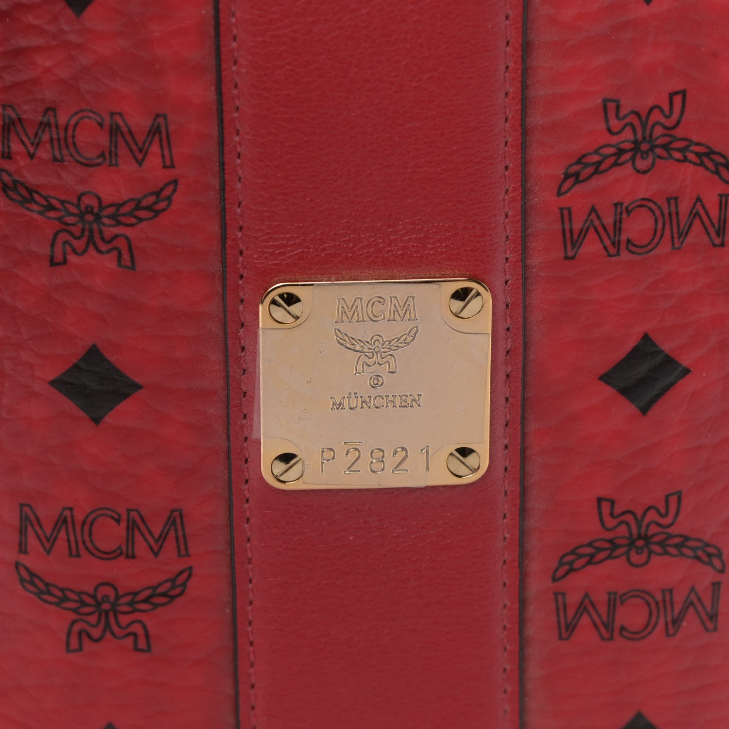 MCM Visetos Large Liz Reversible Shopper Tote Ruby Red 10 of 15