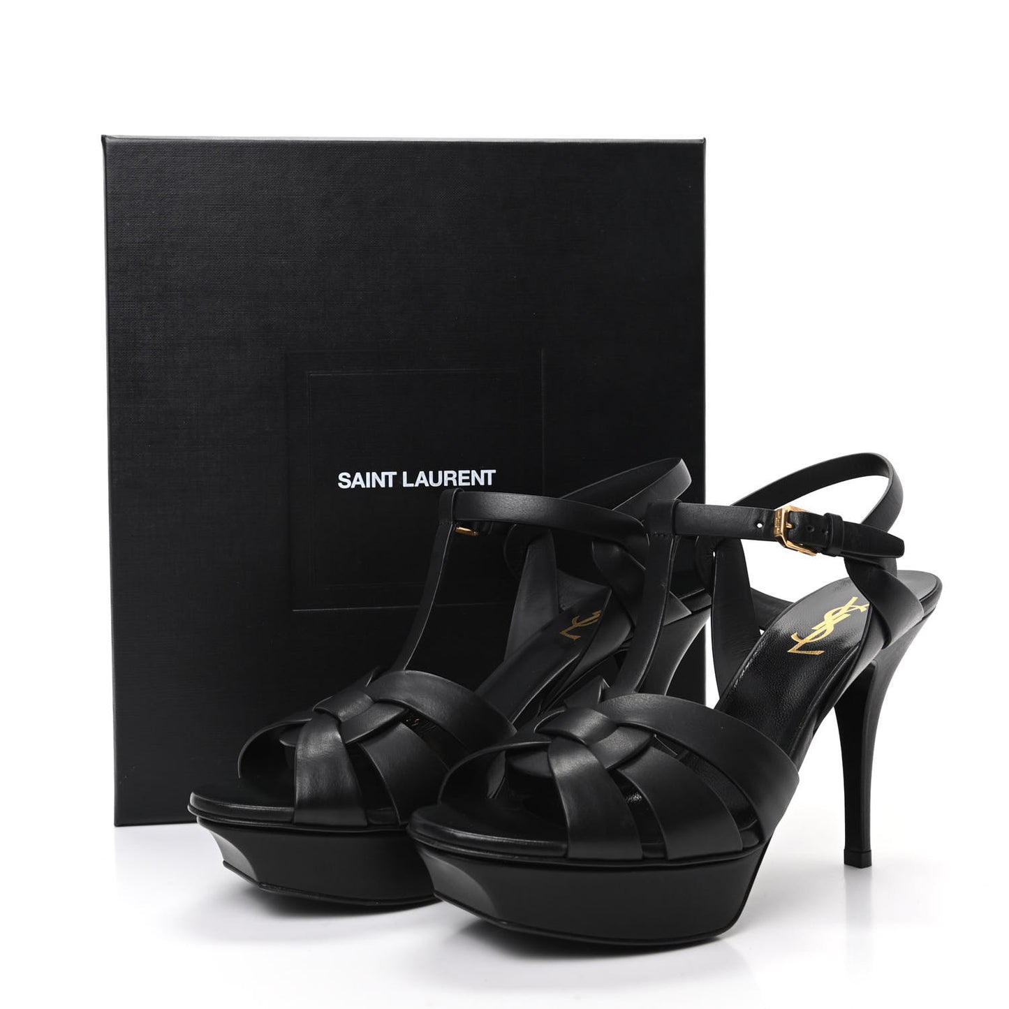 Calfskin Tribute 75 Platform Sandals 39 Black