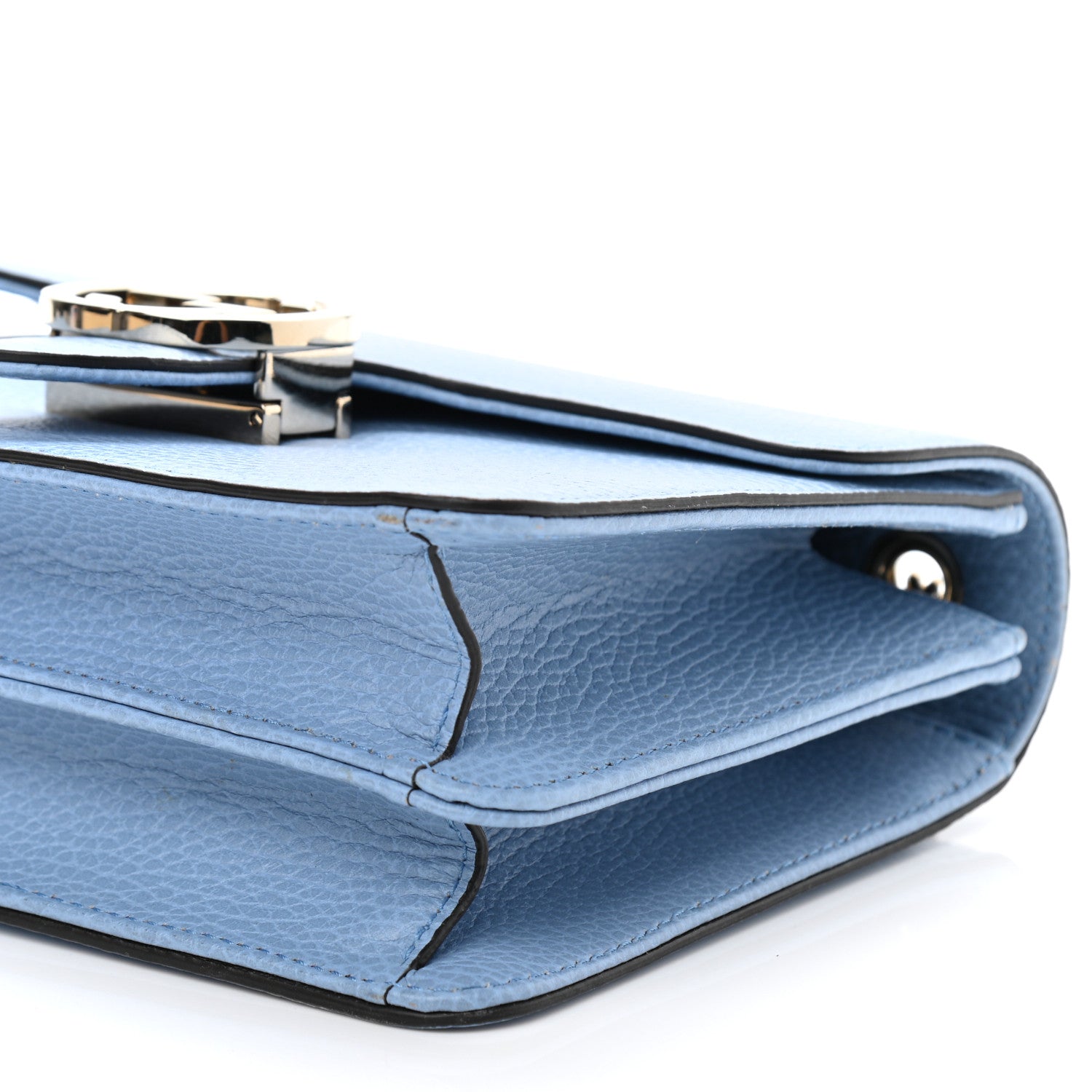 Gucci Dollar Calfskin Small Interlocking G Shoulder Bag Mineral Blue 10 of 11