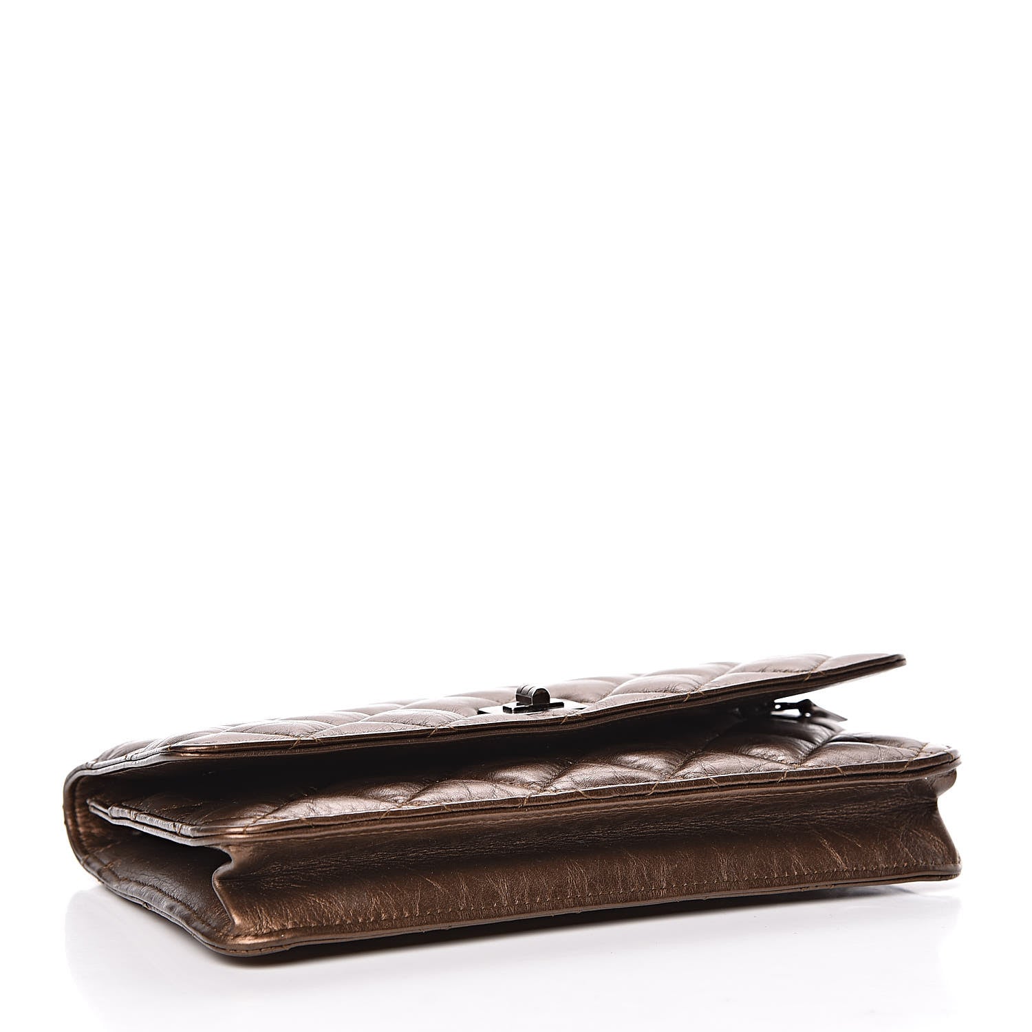 Chanel Metallic Aged Calfskin Quilted Reissue Wallet On Chain WOC Bronze 4 of 14
