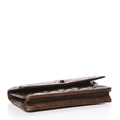 Chanel Metallic Aged Calfskin Quilted Reissue Wallet On Chain WOC Bronze 4 of 14