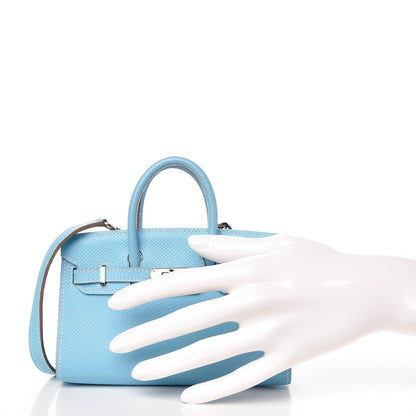 Hermes Epsom Micro Birkin 15 Celeste 3 of 29