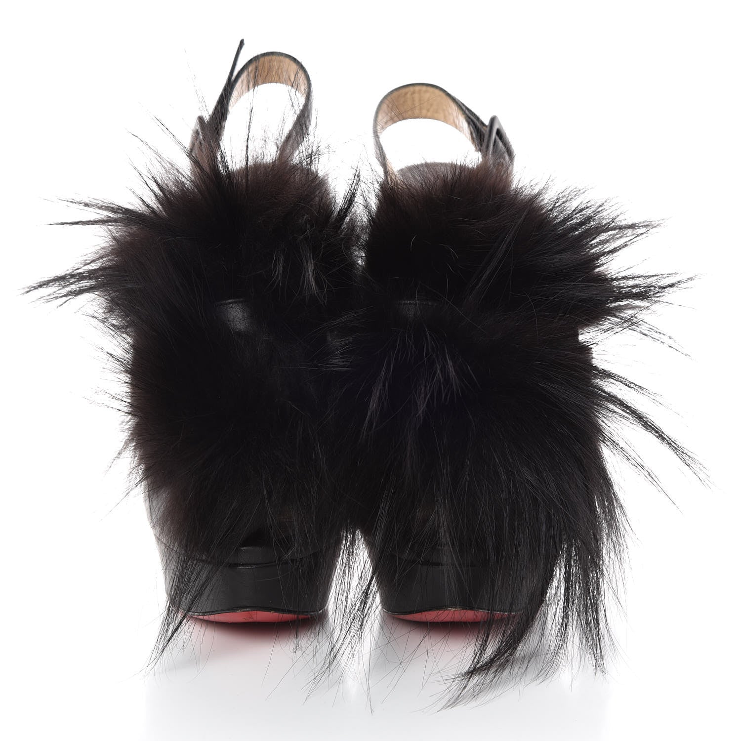 Christian Louboutin Suede Fox Fur Splash 150 Pumps 41.5 Black 2 of 9