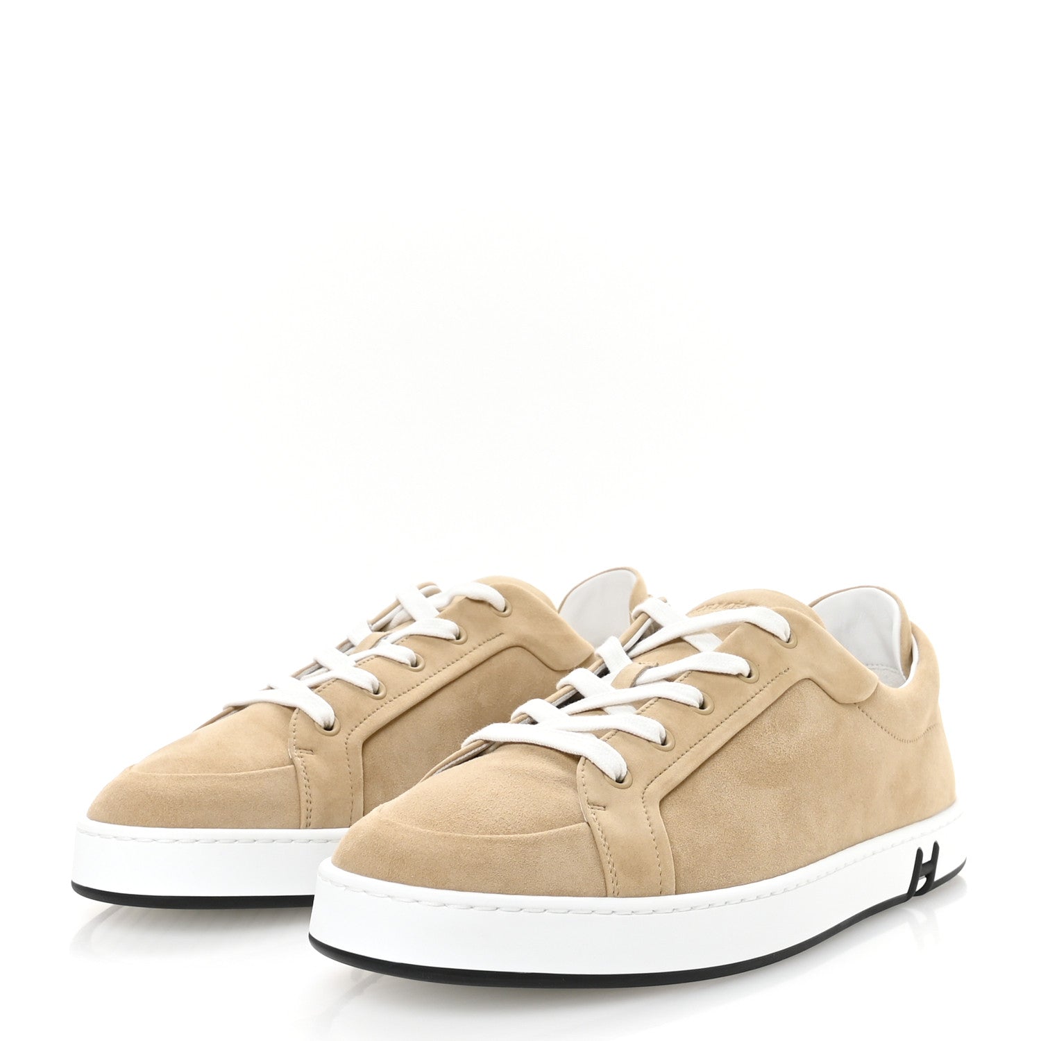 Hermes Suede Goatskin Mens Kid Sneakers 43 Kraft 4 of 9