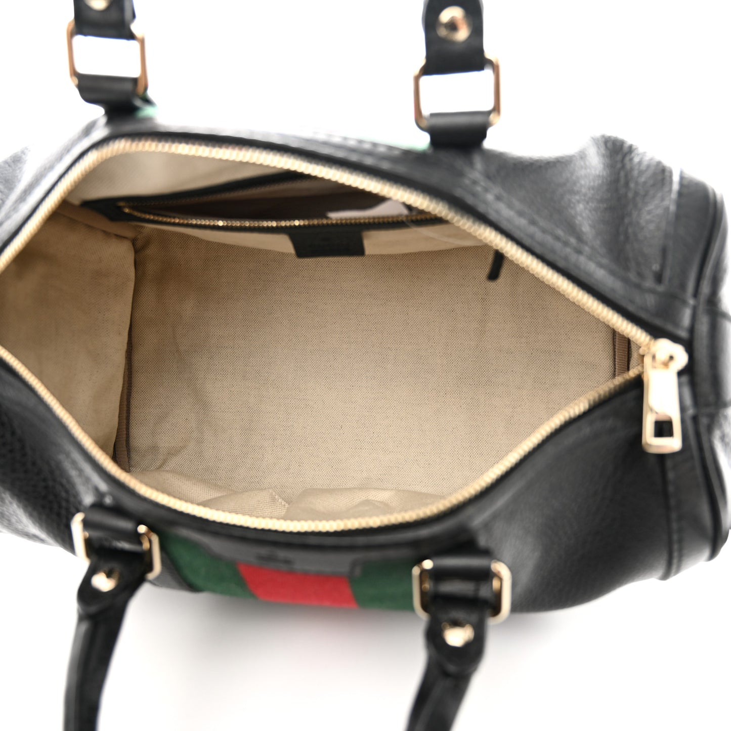 Calfskin Vintage Web Medium Boston Black