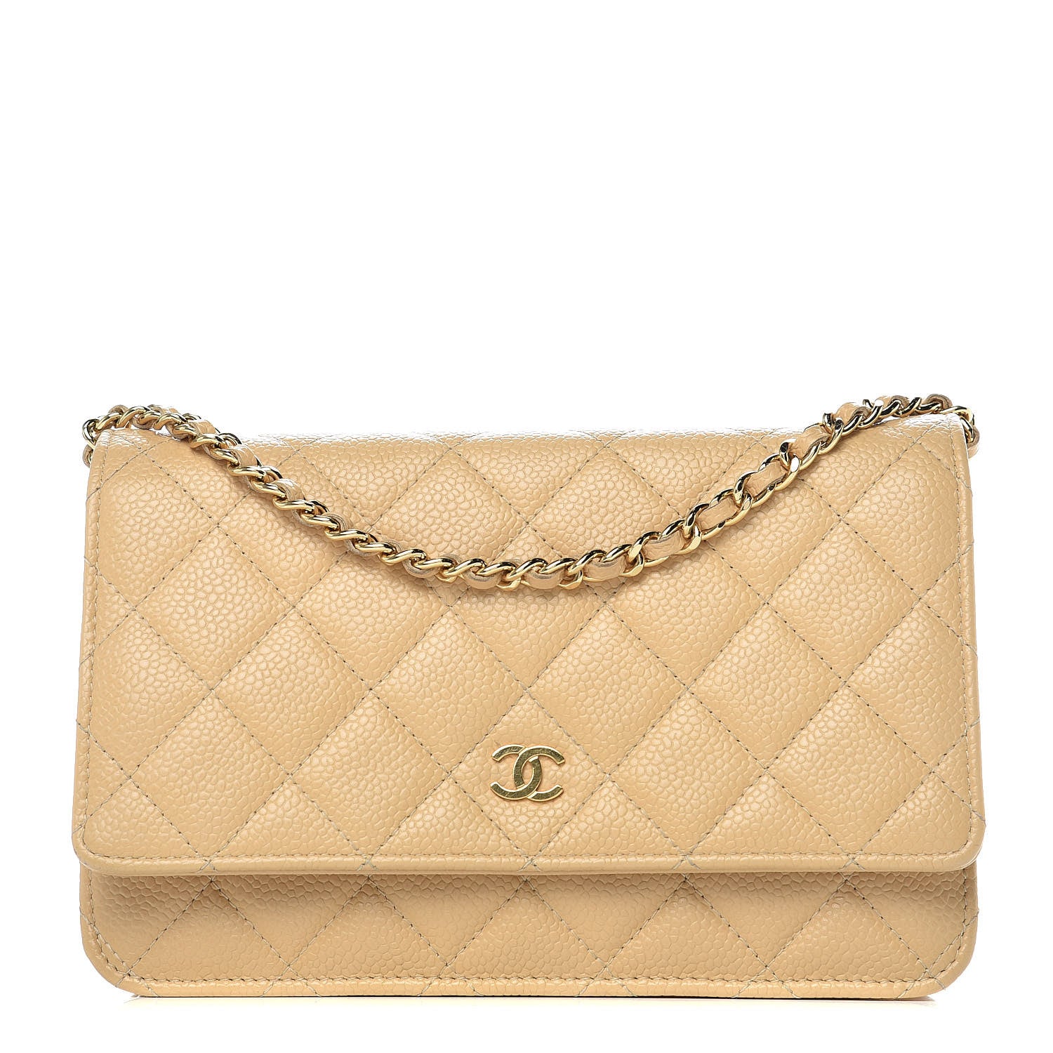 Chanel Caviar Quilted Wallet On Chain WOC Beige Clair 1 of 14