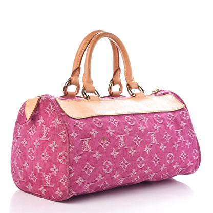 Louis Vuitton Monogram Denim Neo Speedy Fuchsia 3 of 10