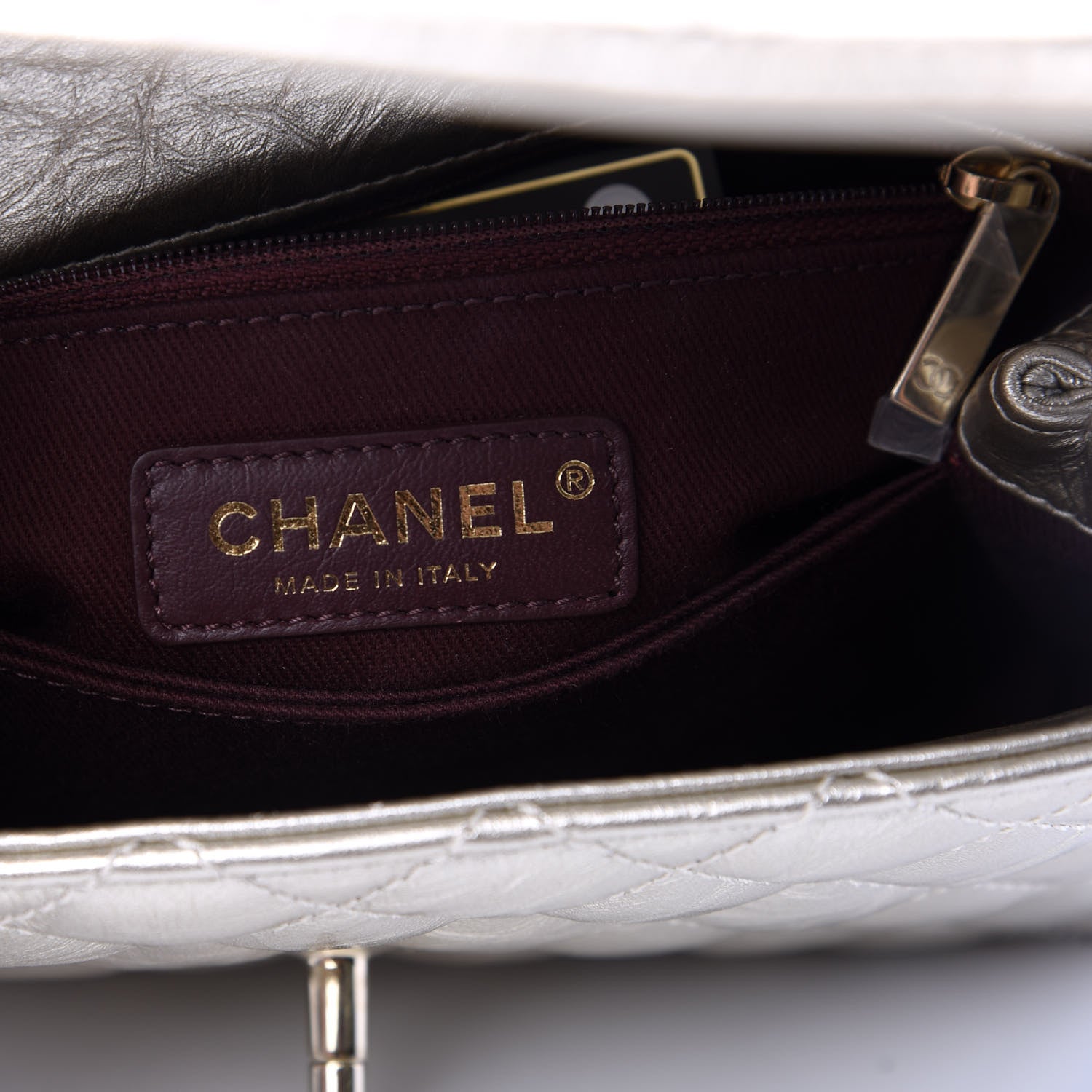 Chanel Metallic Aged Calfskin Quilted Mini Coco Handle Flap Silver 8 of 9