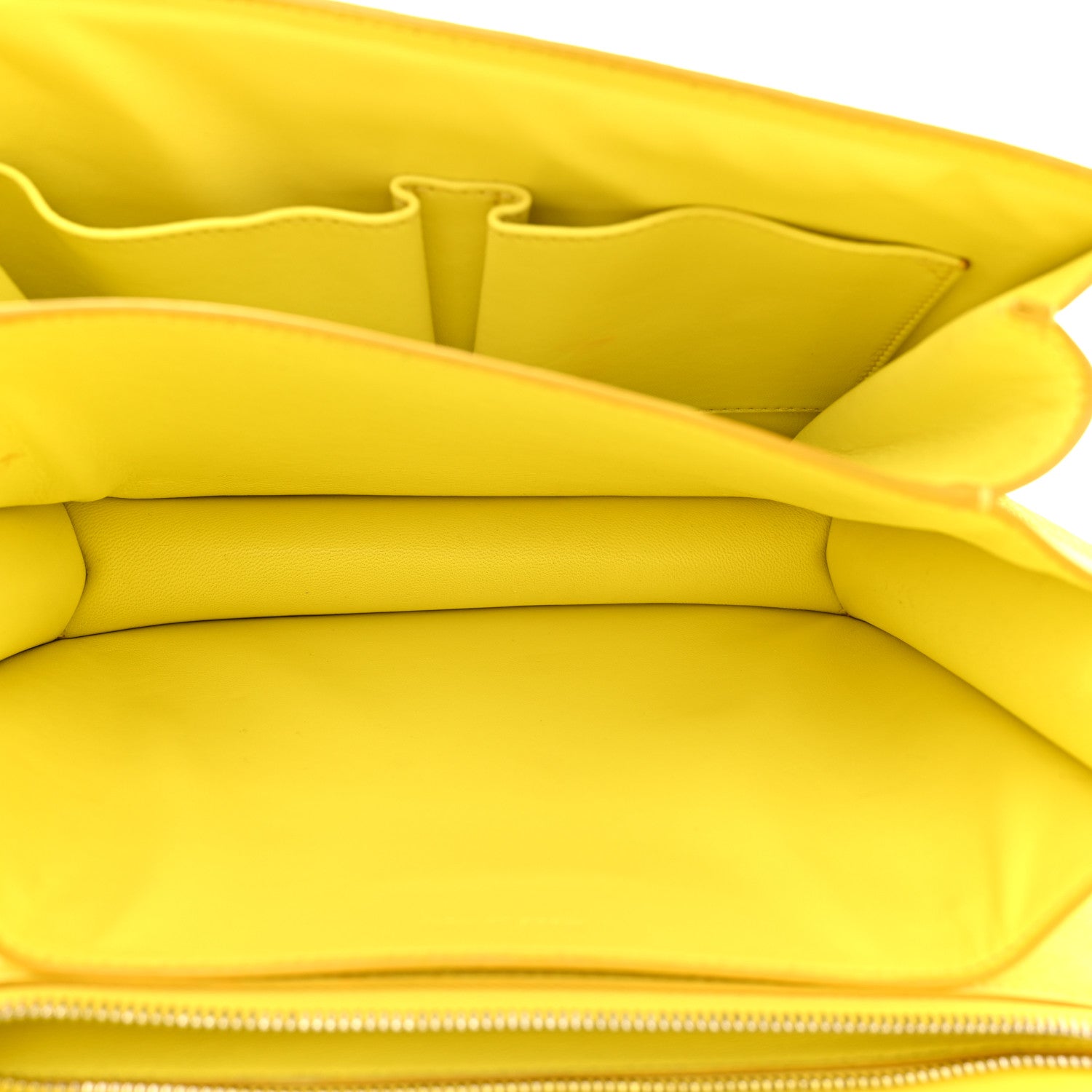 Celine Liege Calfskin Medium Classic Box Flap Bag Fluo Yellow 5 of 15