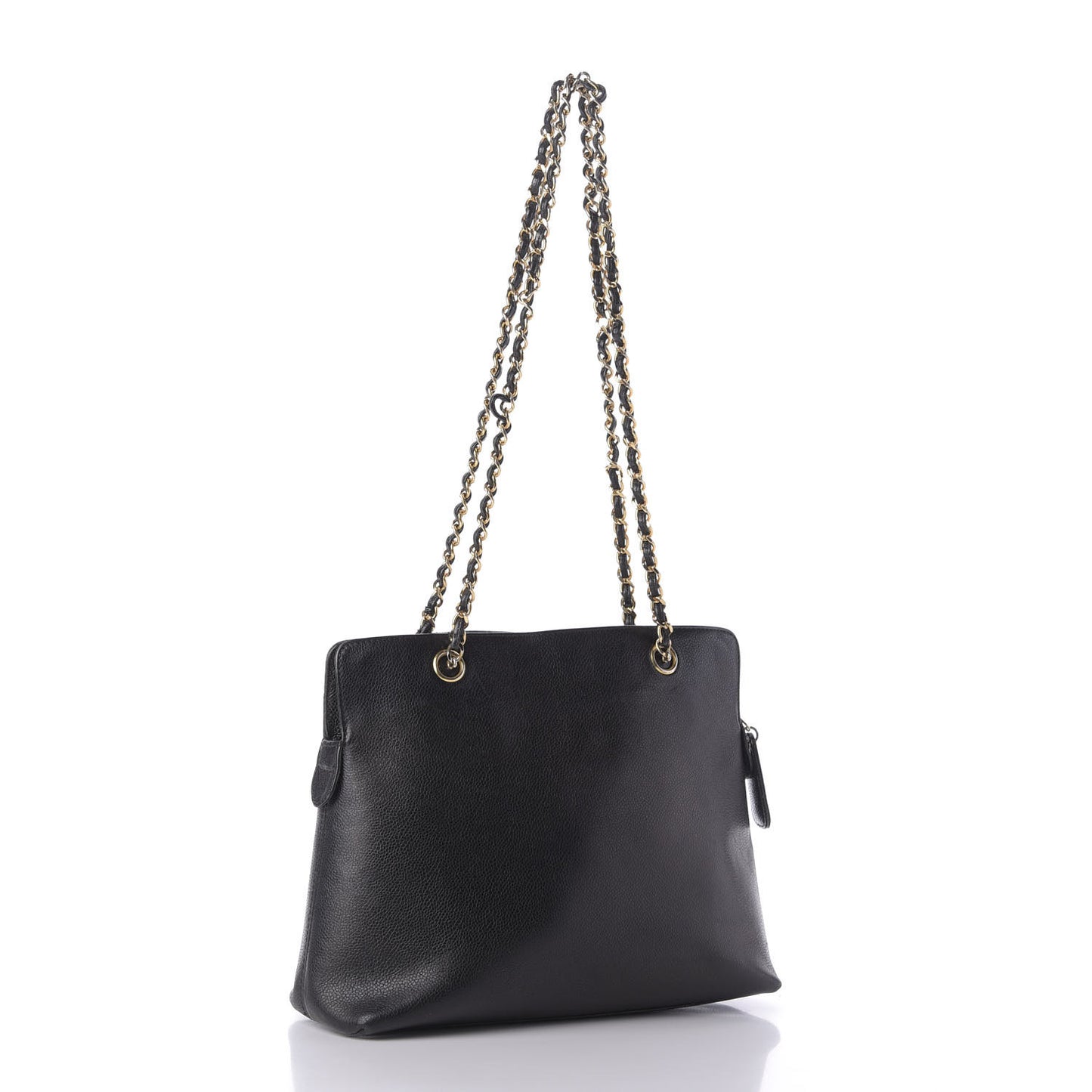 Caviar Logo Shoulder Bag Black