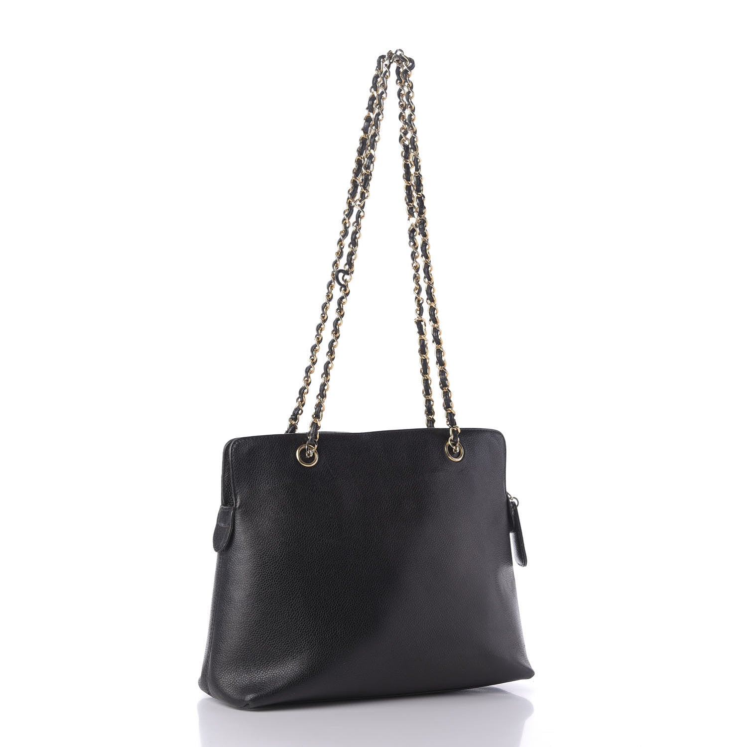 Chanel Caviar Logo Shoulder Bag Black 3 of 9