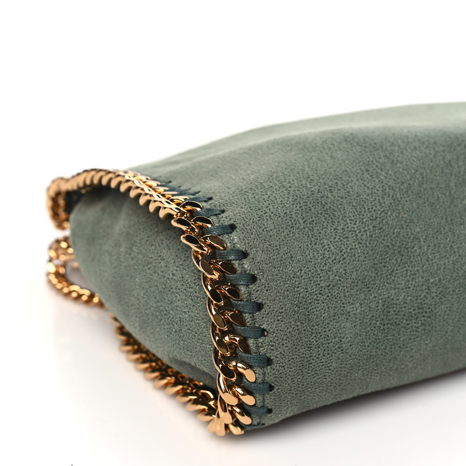 Stella McCartney Shaggy Deer Mini Falabella Fold Over Tote Stone Green 9 of 10