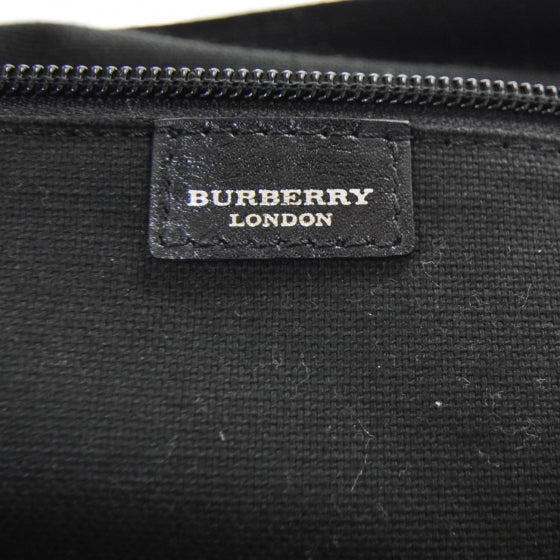 Burberry Nylon Tonal Check Messenger Bag Black 7 of 9