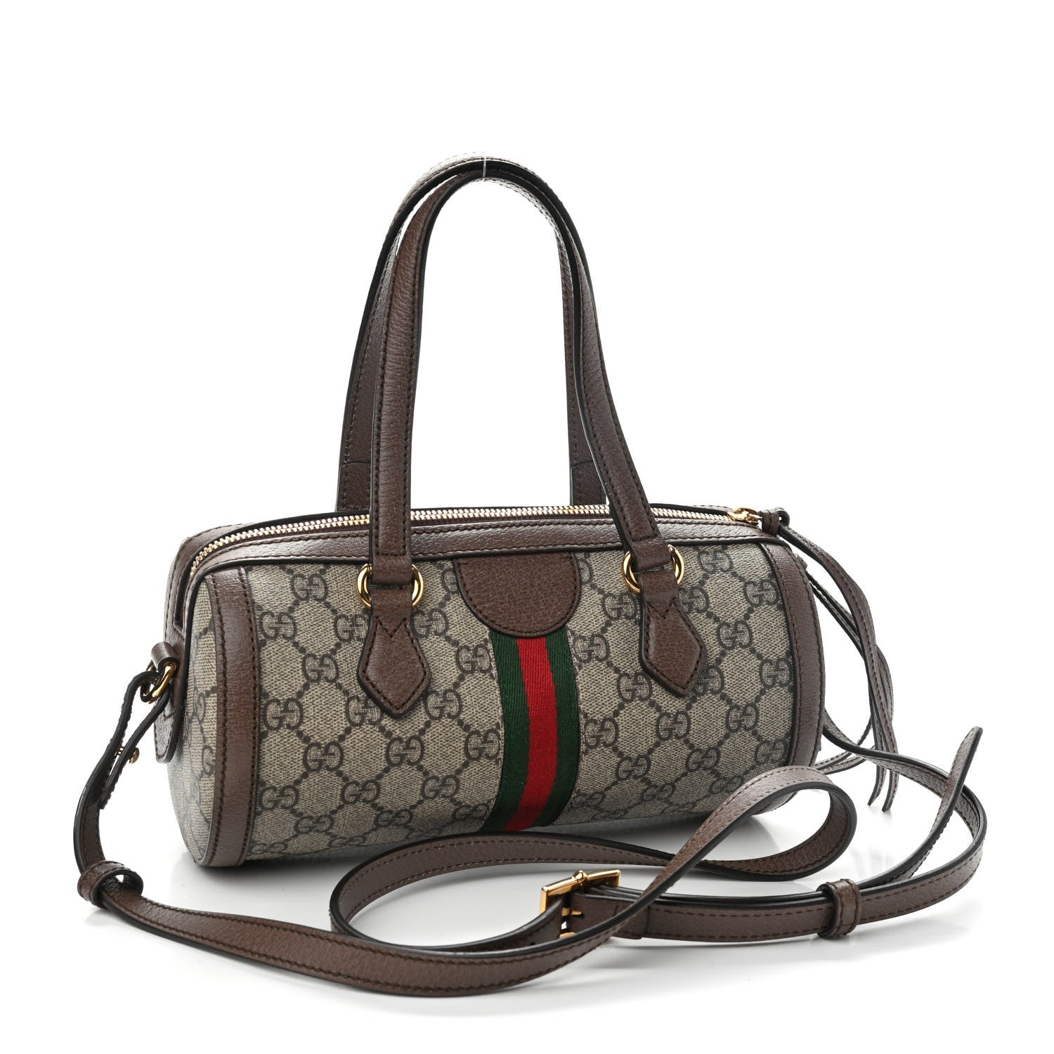 Gucci GG Supreme Monogram Web Small Ophidia Boston Bag Beige New Acero 3 of 10