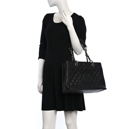 Chanel Caviar Quilted Grand Shopping Tote GST Black 3 of 10