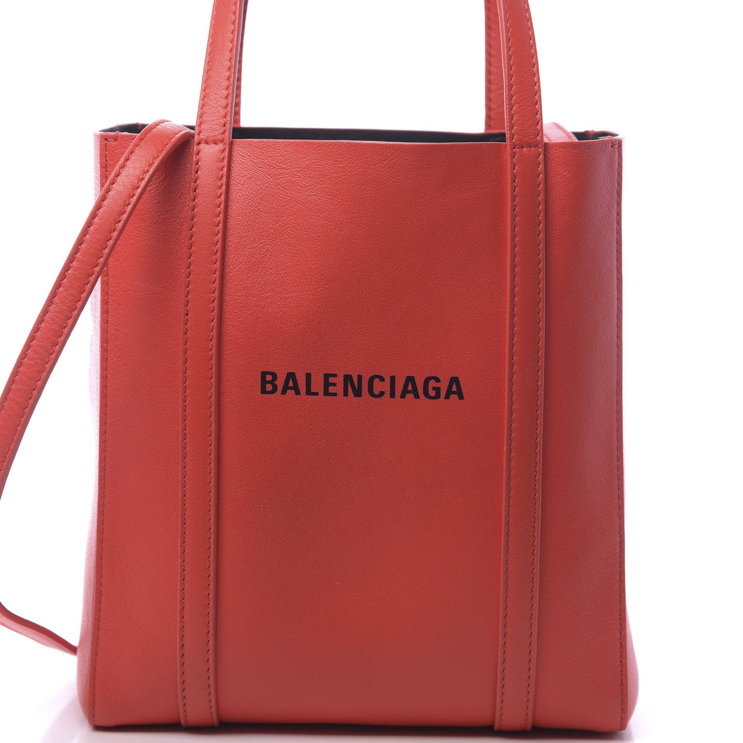 Smooth Calfskin Logo XXS Everyday Tote Vivid Red Black