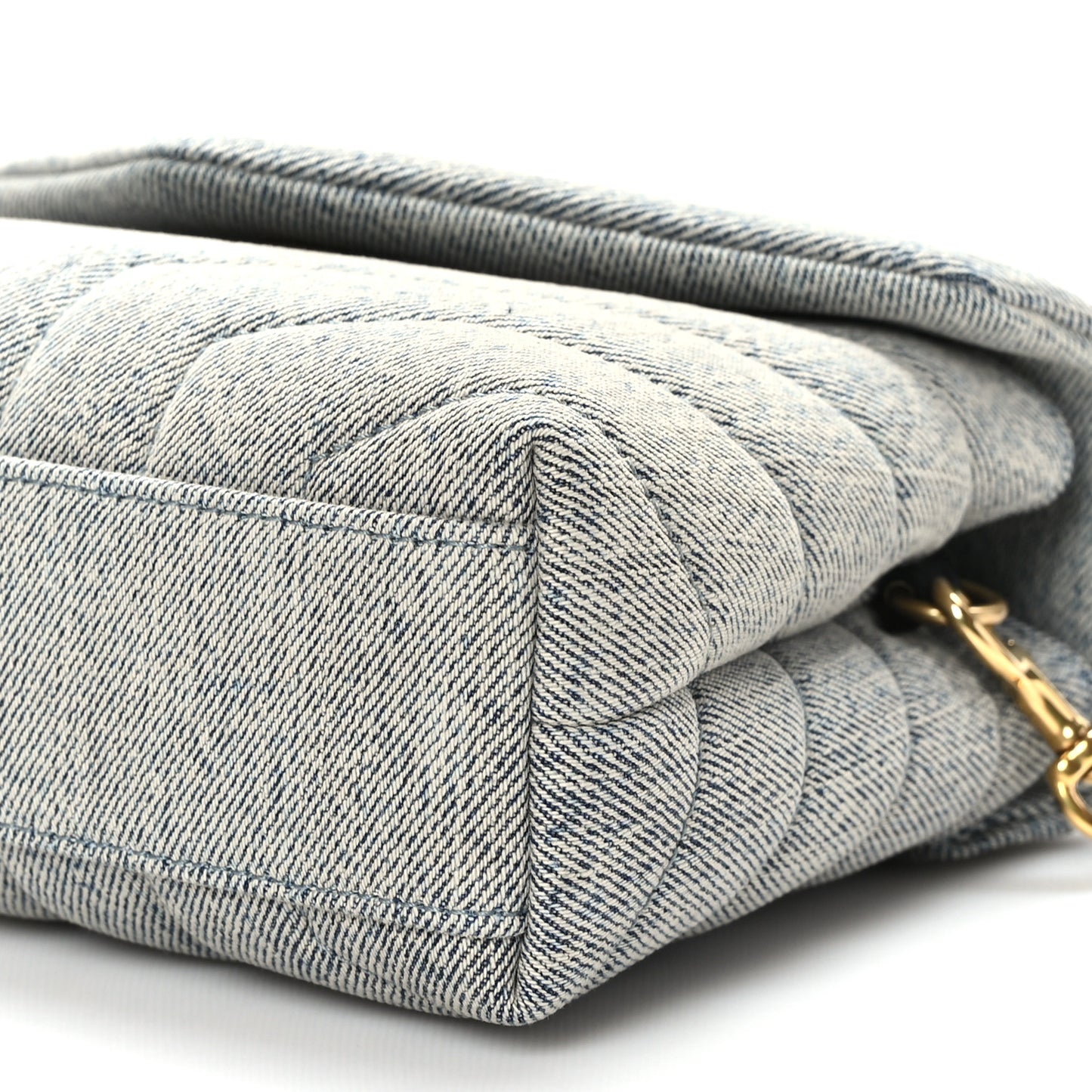 Denim Y Quilted Monogram Toy Loulou Crossbody Bag Grey