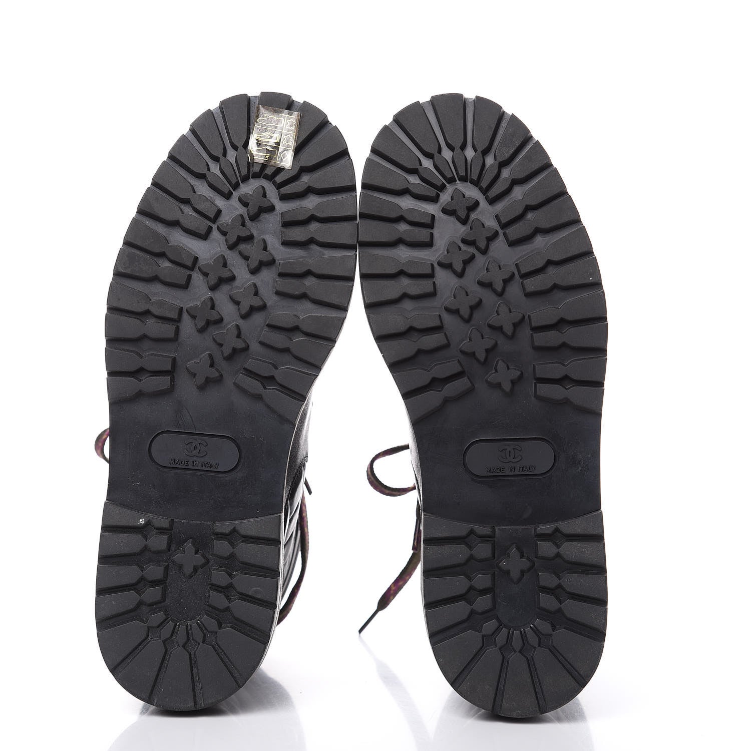 Chanel Lambskin Quilted Lace Up Boots 37 Black 5 of 8
