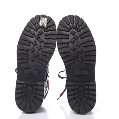 Chanel Lambskin Quilted Lace Up Boots 37 Black 5 of 8