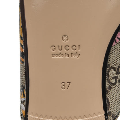Gucci GG Supreme Monogram Bengal Womens Princetown Slippers 37 Beige Crop Pink 7 of 7